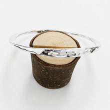 Load image into Gallery viewer, Handmade Sterling Silver Hammered Offset Bangle
