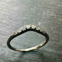 Load image into Gallery viewer, Preloved 9ct White Gold Shaped Diamond Wedding / Eternity Ring
