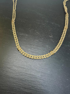 Preloved 9ct Yellow Gold Double Row Rope Chain 18"