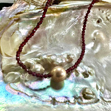 Load image into Gallery viewer, Garnet &amp; Pink Freshwater Pearl Necklace
