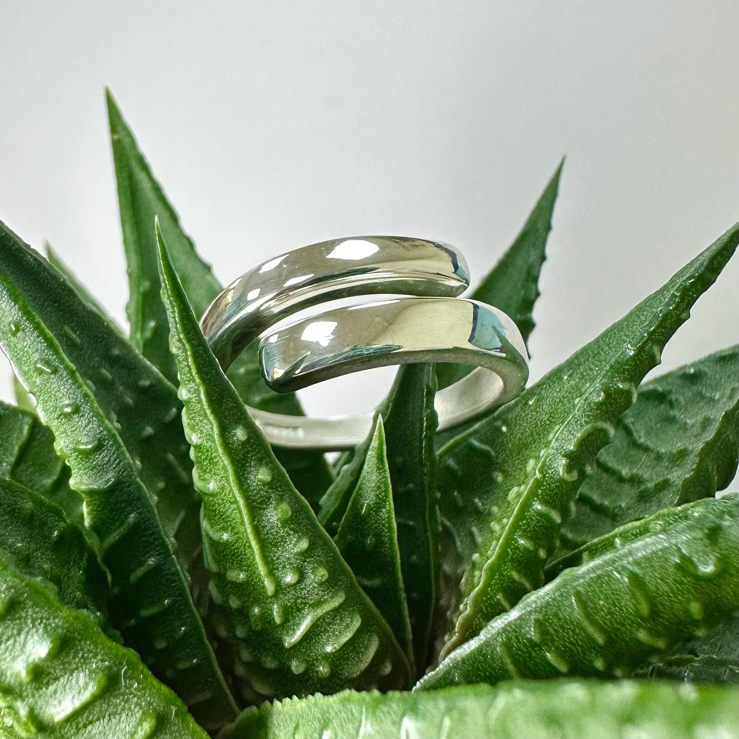 Sterling Silver Cross Over Warp Around Ring