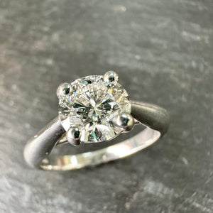 9ct White Gold Lab Diamond Single Stone Ring