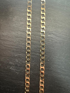 Preloved 9ct Yellow Gold Flat Square Curb Chain 18"