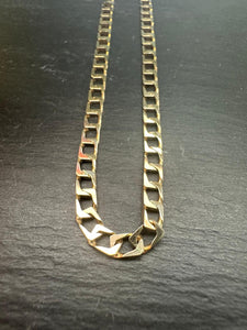 Preloved 9ct Yellow Gold Flat Square Curb Chain 18"