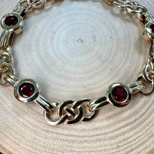 Load image into Gallery viewer, Pre-Loved 9ct Yellow Gold Celtic Style Garnet Bracelet
