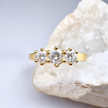 Load image into Gallery viewer, Preloved 18ct Yellow Gold Three Stone Diamond Ring
