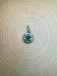 Sterling Silver Dotty Blue Zircon Pendant