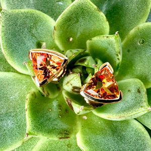 Gold Plated Sterling Silver Golden Citrine Studs