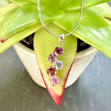 Load image into Gallery viewer, 9ct White Gold Multicolour Spinel Pendant and Chain
