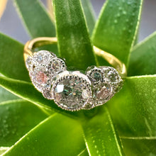 Load image into Gallery viewer, 18ct &amp; Platinum Lab Grown Diamond Milgrain Cluster Ring

