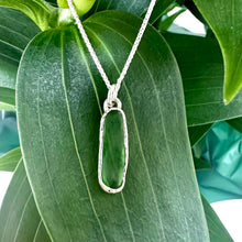 Load image into Gallery viewer, Handmade Green Seaglass Pendant and Chain
