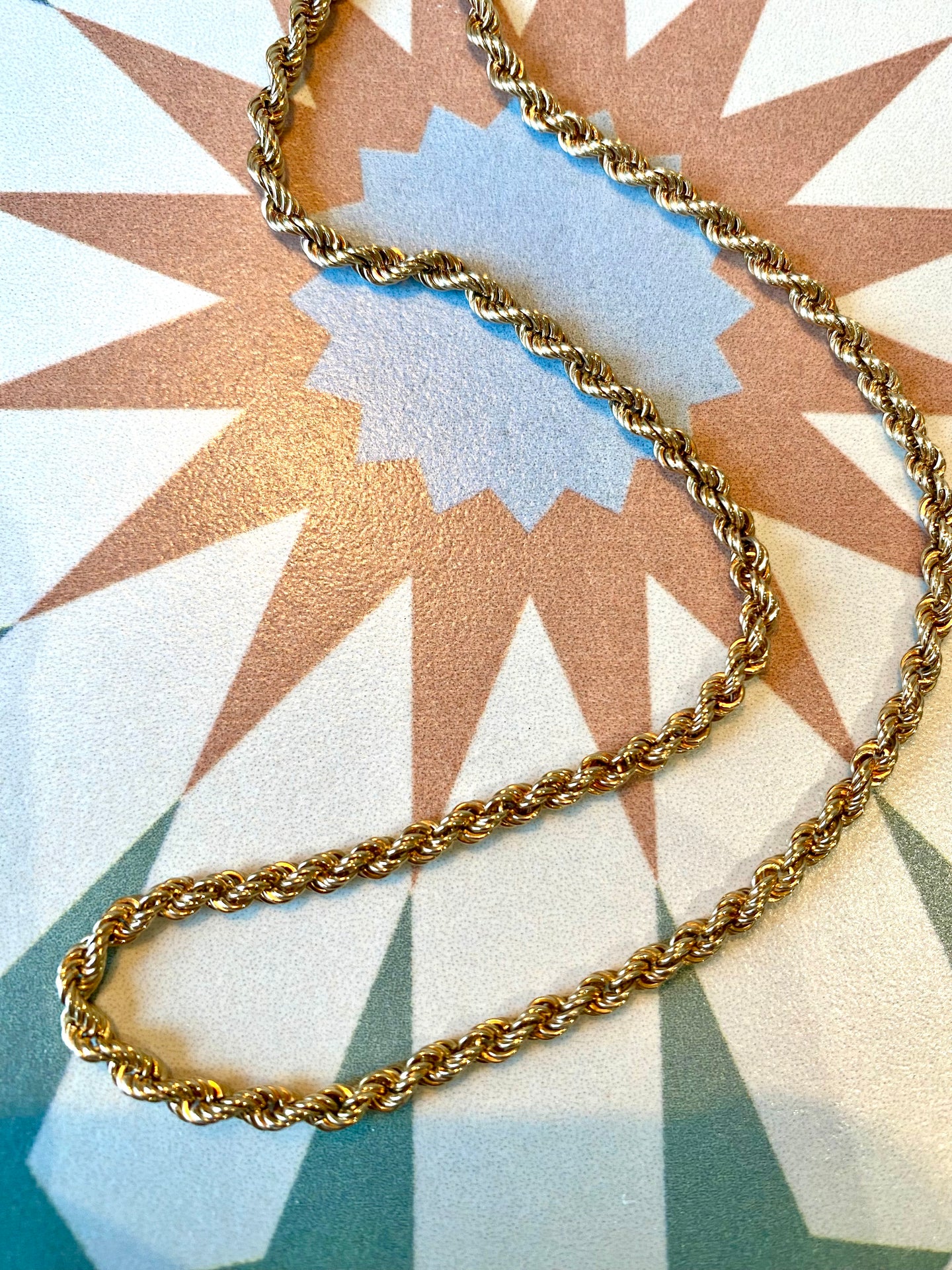 Preloved 9ct Yellow Gold Solid Rope Chain 14.5