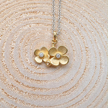 Load image into Gallery viewer, 14ct Yellow Gold Diamond Flower Pendant &amp; Chain

