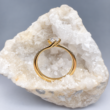 Load image into Gallery viewer, 9ct Yellow Gold Diamond Engagement Ring with Diamond Set Shoulders
