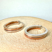 Load image into Gallery viewer, Pre-loved Rose and White Gold Hoop Earrings
