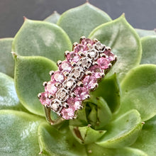 Load image into Gallery viewer, Preloved 9ct Yellow Gold Pink Cubic Zirconia &amp; Diamond Ring
