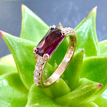 Load image into Gallery viewer, 9ct Rose Gold Spinel and Diamond Ring
