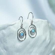 Load image into Gallery viewer, Opalite Silver Spiral Earrings
