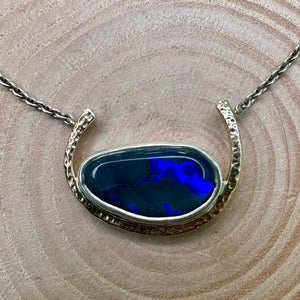 2.6ct Lightning Ridge Black Opal Necklace