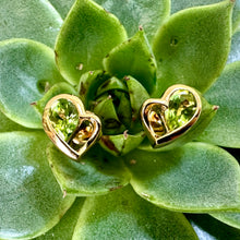 Load image into Gallery viewer, Gold Plated Sterling Silver Peridot Studs
