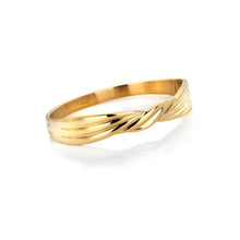 Load image into Gallery viewer, Ava &amp; Sky Stainless Steel Gold Plated Twised Ribbon Bangle (Copy)
