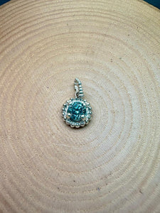 Sterling Silver Dotty Blue Zircon Pendant