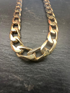 Preloved 9ct Yellow Gold Solid Flat Curb Bracelet 8.5"