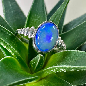 9ct White Gold Opal Ring