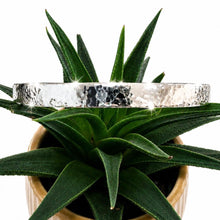 Load image into Gallery viewer, Handmade Sterling Silver 6.5mm Hammered Flat Section Bangle
