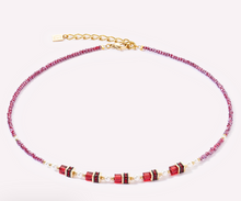 Load image into Gallery viewer, Coeur De Lion Sparkling Princess Necklace Gold-Red
