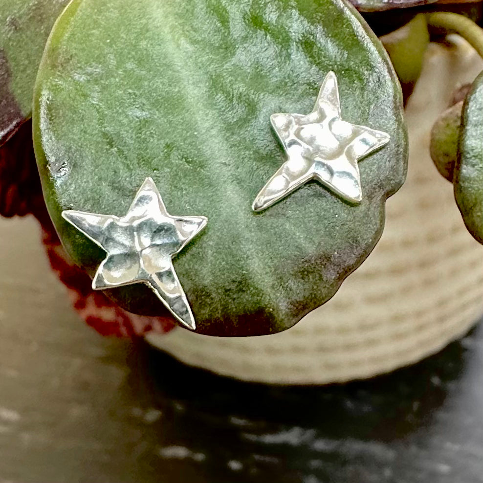 Sterling Silver Hammered Star Studs Chris Lewis