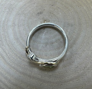 Handmade Sterling Silver Peridot and Aquamarine Ring