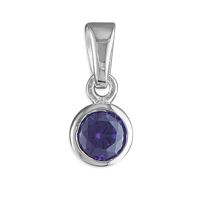 Sterling Silver February Birthstone Pendant and Chain