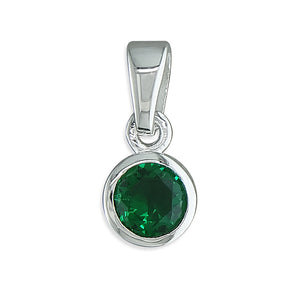 Sterling Silver May Birthstone Pendant and Chain