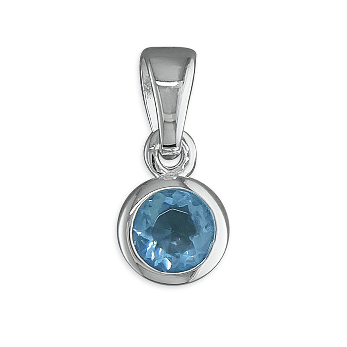 Sterling Silver December Birthstone Pendant and Chain