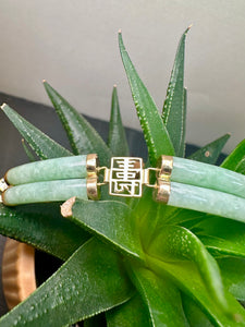Preloved 9ct Yellow Gold Jade Bracelet