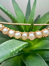 Load image into Gallery viewer, Preloved Victorian 15ct Yellow Gold Natural Pearl Brooch with Box
