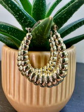 Load image into Gallery viewer, Preloved 9ct Yellow Gold Patterned Creole Hoop Earrings
