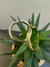 Load image into Gallery viewer, Preloved 9ct Yellow Gold Greek Key Hoop Earrings
