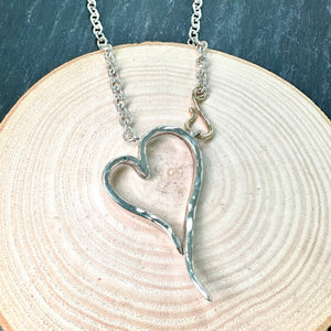 Silver & 9ct Gold Heart Necklace