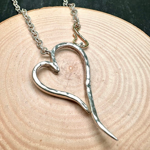 Silver & 9ct Gold Heart Necklace