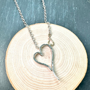 Silver & 9ct Gold Heart Necklace