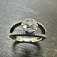 Load image into Gallery viewer, Preloved 18ct White Gold Diamond Flower Ring
