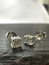 Load image into Gallery viewer, Preloved 18ct White Gold &amp; Diamond Round Stud Earrings

