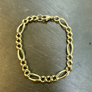 Preloved 9ct Yellow Gold Figaro Link Bracelet