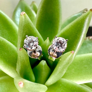 Pre-Loved 18ct White & Rose Gold 0.46ct Diamond Studs