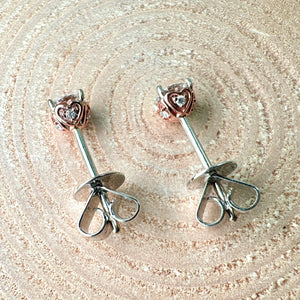 Pre-Loved 18ct White & Rose Gold 0.46ct Diamond Studs