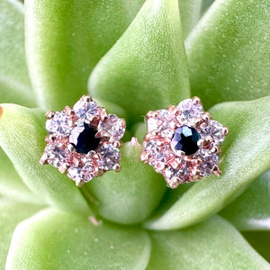 Pre-loved 9ct Yellow Gold Sapphire and CZ Studs