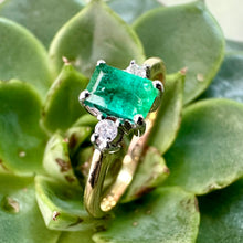 Load image into Gallery viewer, Preloved 9ct Emerald &amp; Diamond Ring
