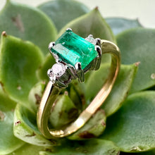 Load image into Gallery viewer, Preloved 9ct Emerald &amp; Diamond Ring
